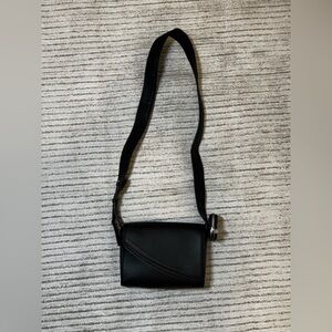 ZARA Black Faux Leather Crossbody Bag Adjustable Strap